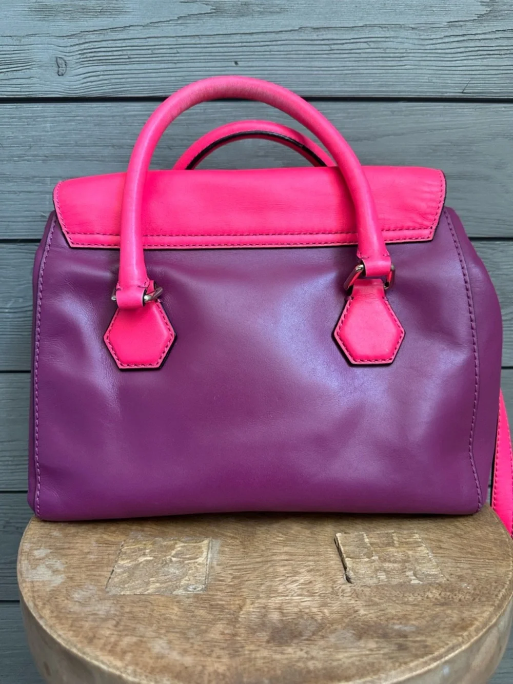 Kate Spade Joanie Catherine Street Moody Plum Purse Handbag Bright Pink Purple